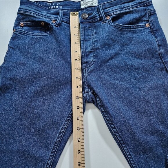 Only & Sons Jeans Men 30x32 (31) Blue Button Fly Skinny Cotton 22005280 Preppy - Picture 6 of 16
